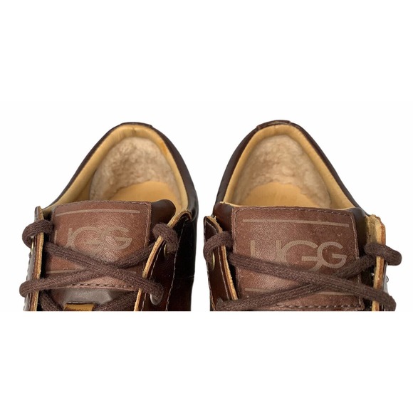 Mens Ugg Australia Brook-Lin Brown Leather Two Tone Lace Up Shoes Sneakers Sz 9 main image 8